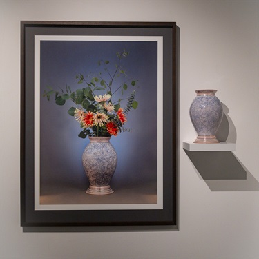 John Cliff, Still Life 4, 2024, Inkjet print and earthenware ceramic vase framed print: 1200x915mm, ceramic vase 300 x 180mm