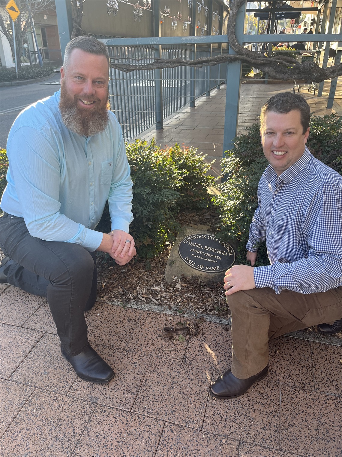 Federal Member for the Hunter and Hall of Fame Inductee Dan Repacholi and Mayor Jay Suvaal.jpg