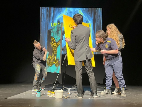 Sarah Rowan and Students Painting.jpg